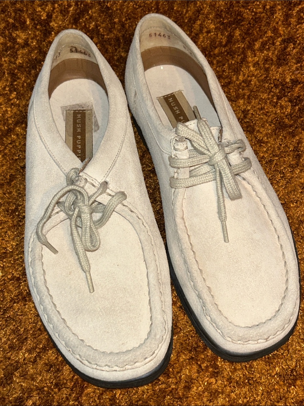 Hush Puppies Men’s Cream Suede Boat Shoes